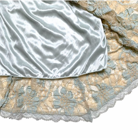 Vintage 90s tan blue lace fairy dress - Picture 7 of 10